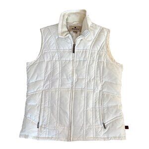 Woolrich Vest Womens Med White Quilted Zip Up Sleeveless Outerwear